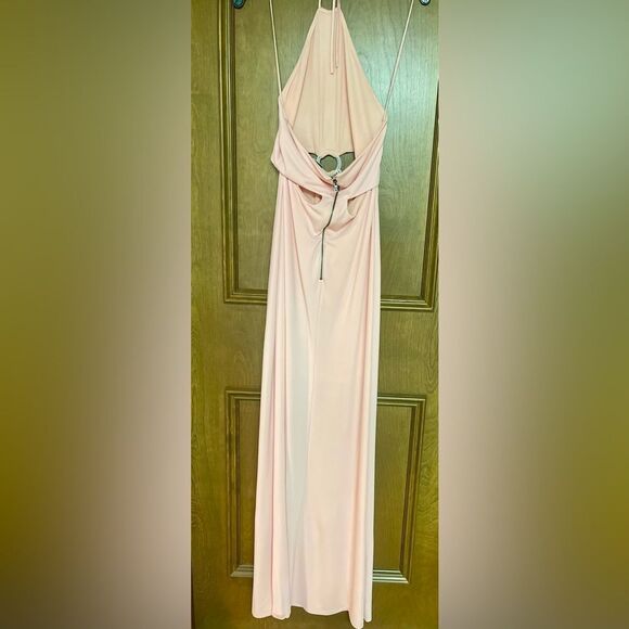 Alice + Olivia Pink Embellished Halter Gown - Picture 2 of 3